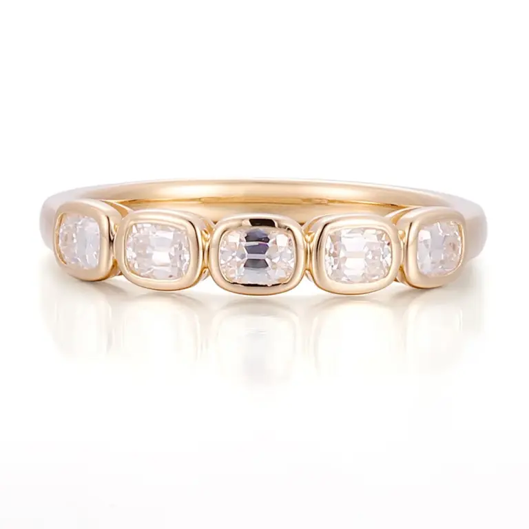 14k gold 3ct cushion lab grown diamond eternity ring 1