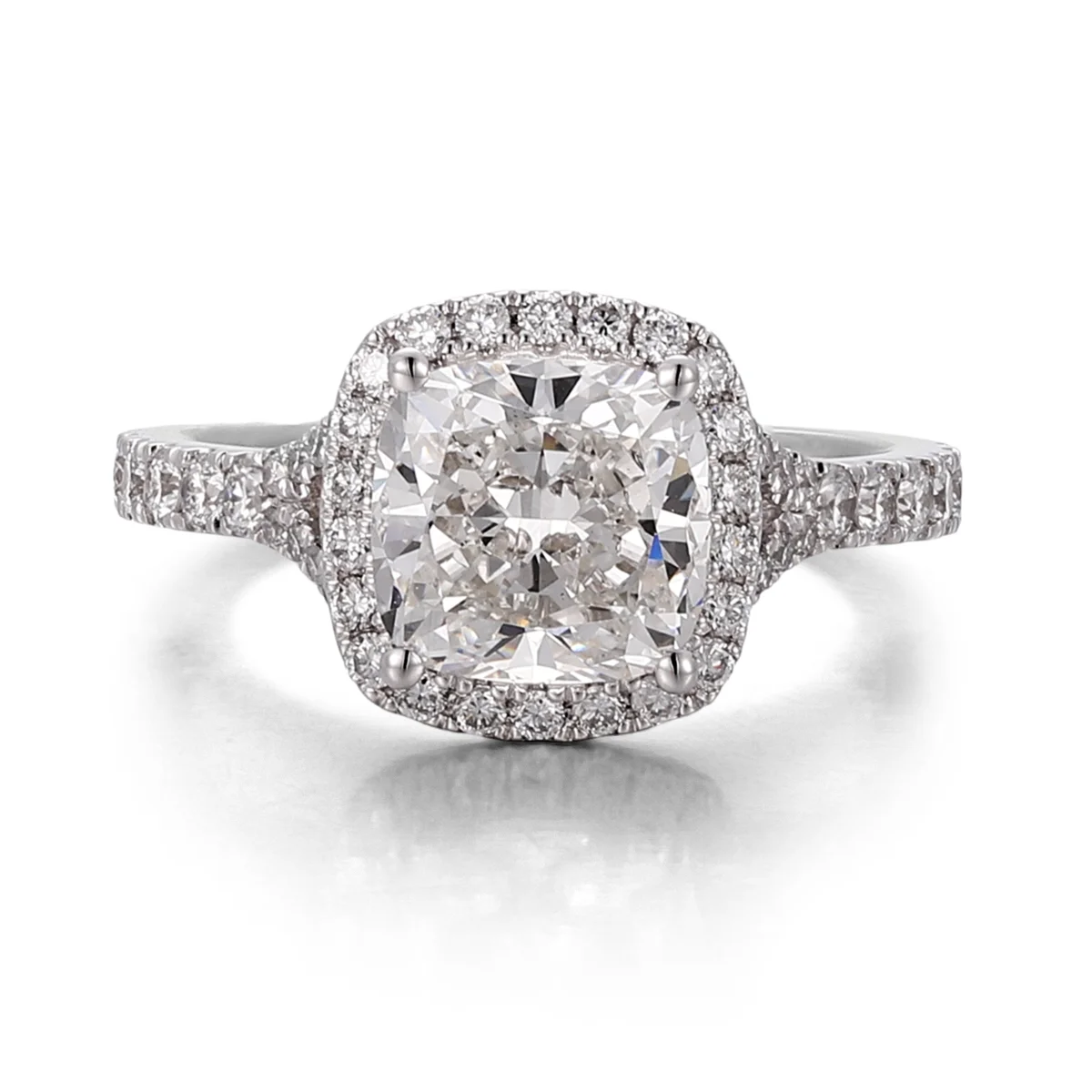 14k gold 3ct cushion lab grown diamond halo engagement ring 1 14k gold 3ct cushion lab grown diamond halo engagement ring 1