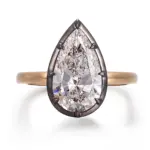 14k gold 3ct pear lab grown diamond solitaire engagement ring 1
