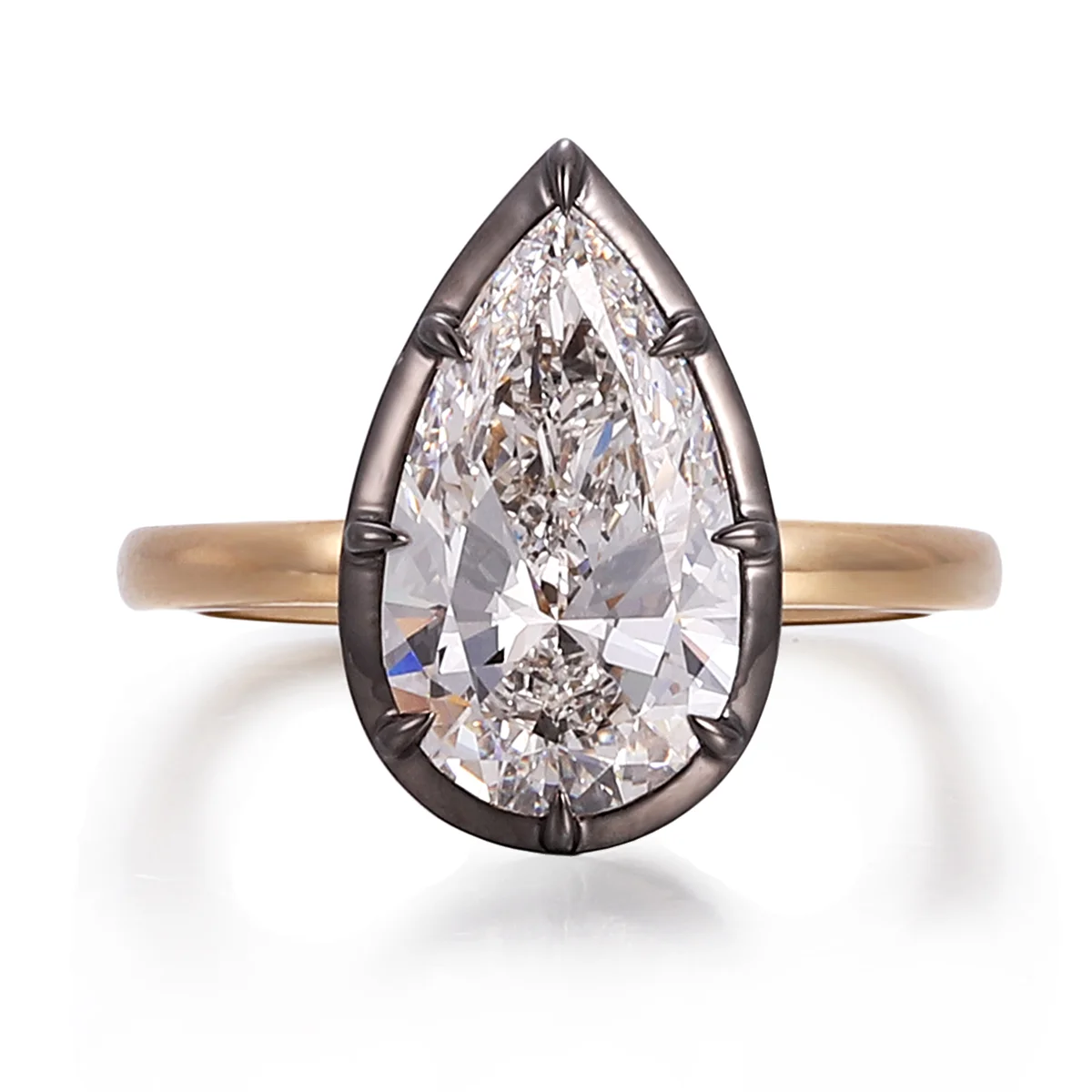 14k gold 3ct pear lab grown diamond solitaire engagement ring 1 14k gold 3ct pear lab grown diamond solitaire engagement ring 1