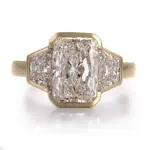 14k gold 4 1ct radiant lab grown diamond three stone engagement ring 1