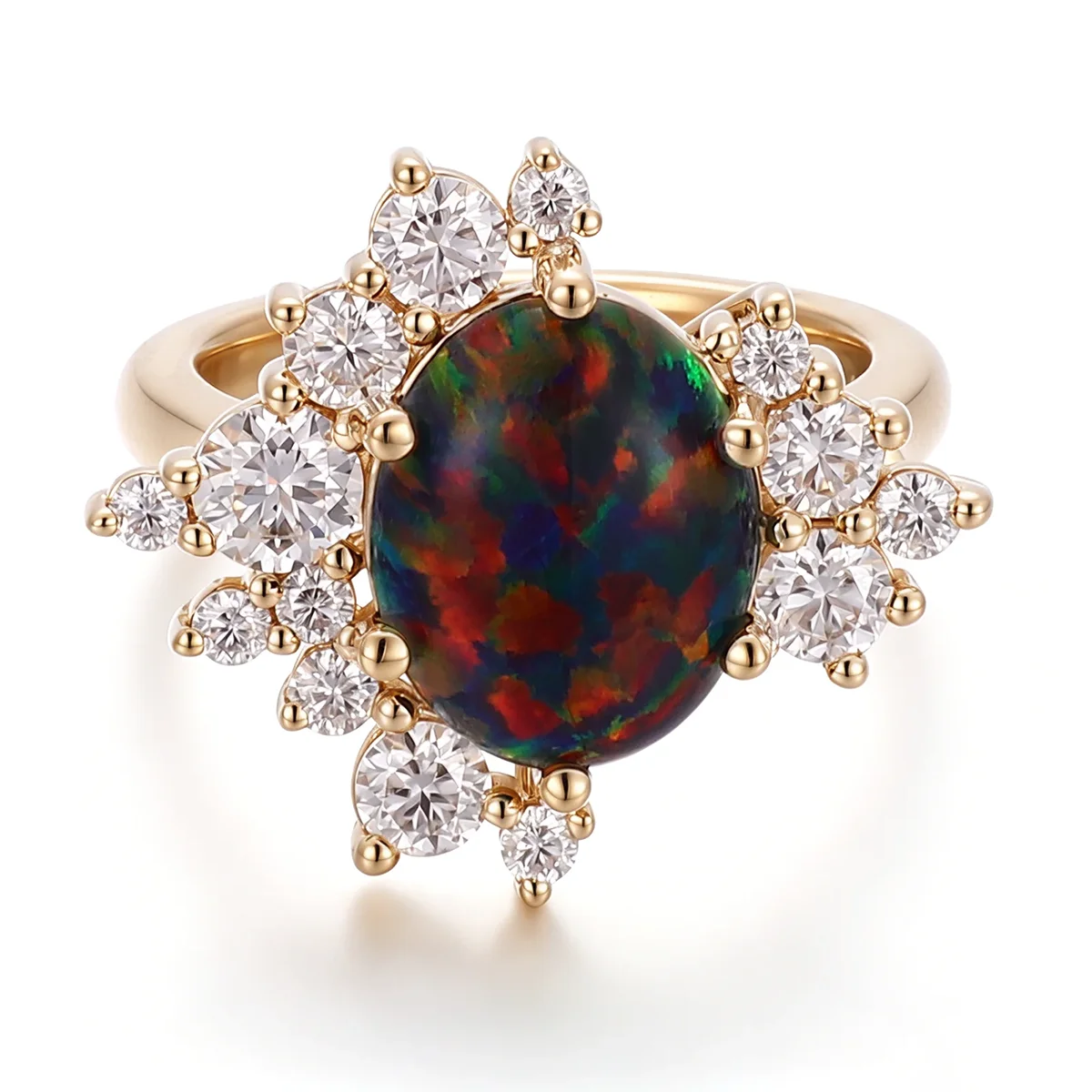 14k gold 4 5ct oval lab grown diamond cluster engagement ring 1 14k gold 4 5ct oval lab grown diamond cluster engagement ring 1
