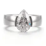 14k gold 4ct pear lab grown diamond solitaire engagement ring 1