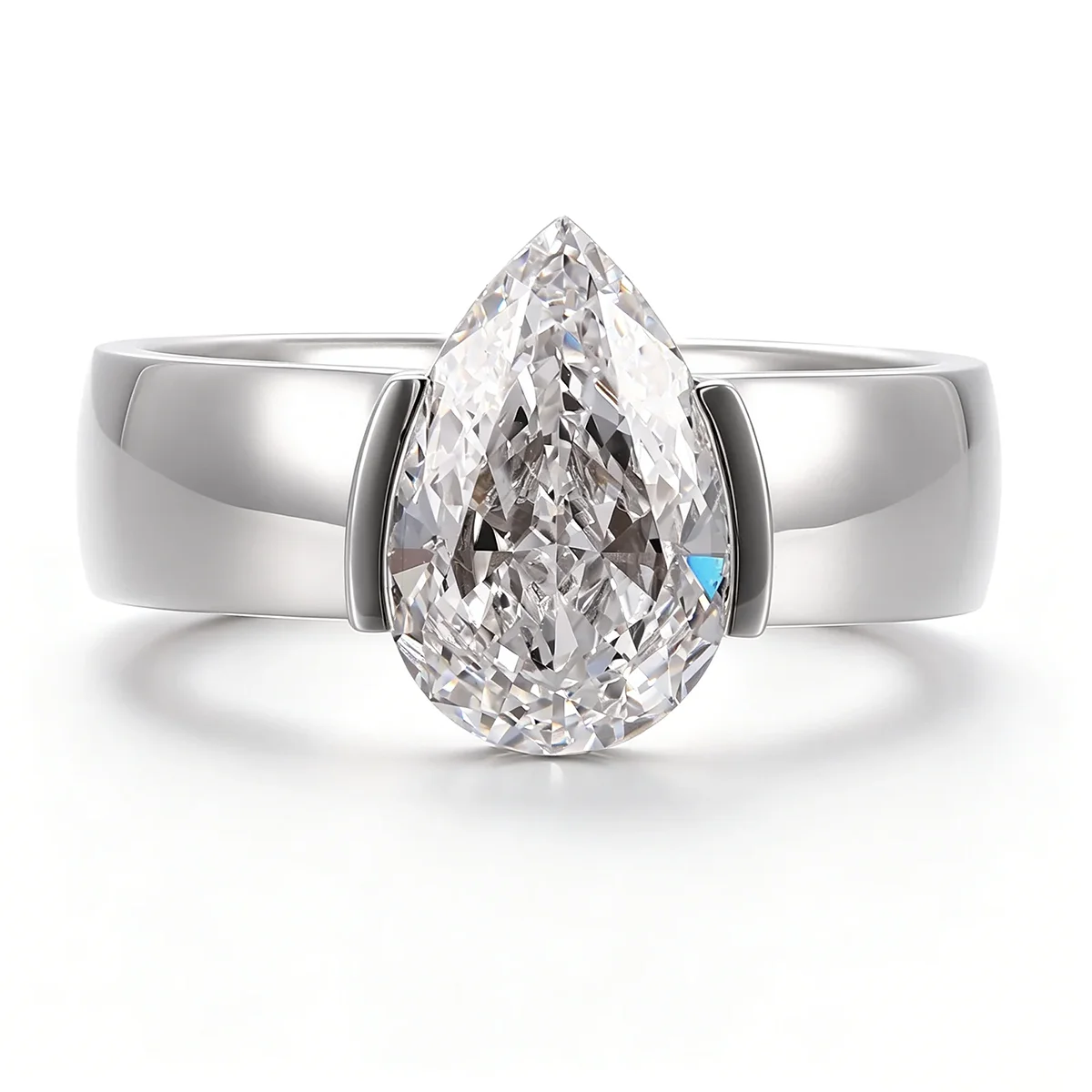 14k gold 4ct pear lab grown diamond solitaire engagement ring 1 14k gold 4ct pear lab grown diamond solitaire engagement ring 1
