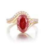 14k gold 5 5ct oval lab grown diamond side stone engagement ring 1