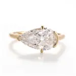 14k gold 5 5ct pear lab grown diamond solitaire engagement ring 1