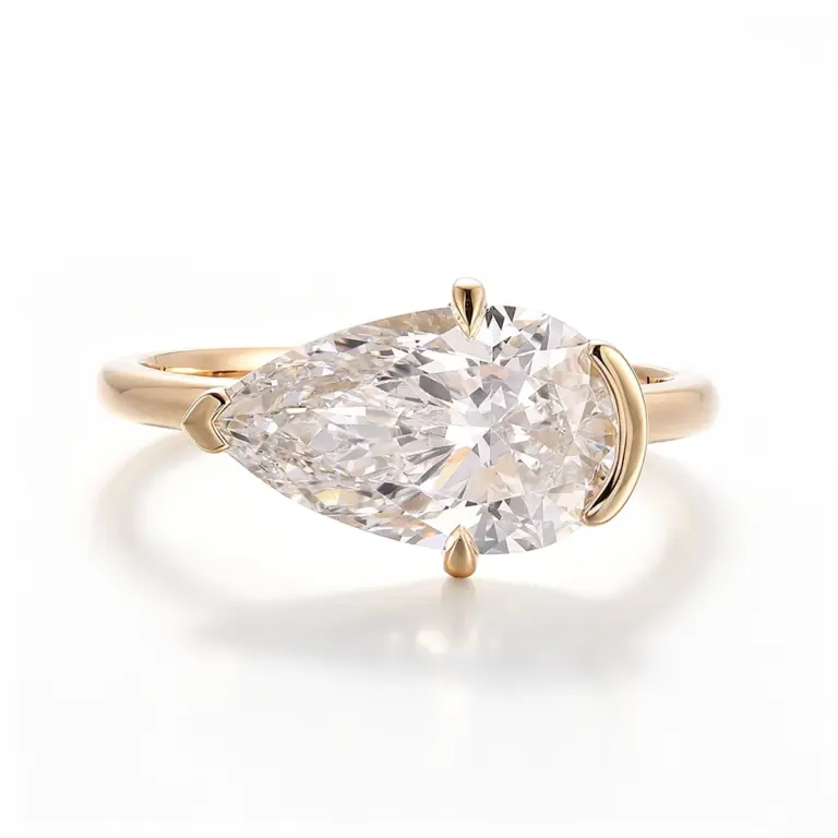 14k gold 5 5ct pear lab grown diamond solitaire engagement ring 1