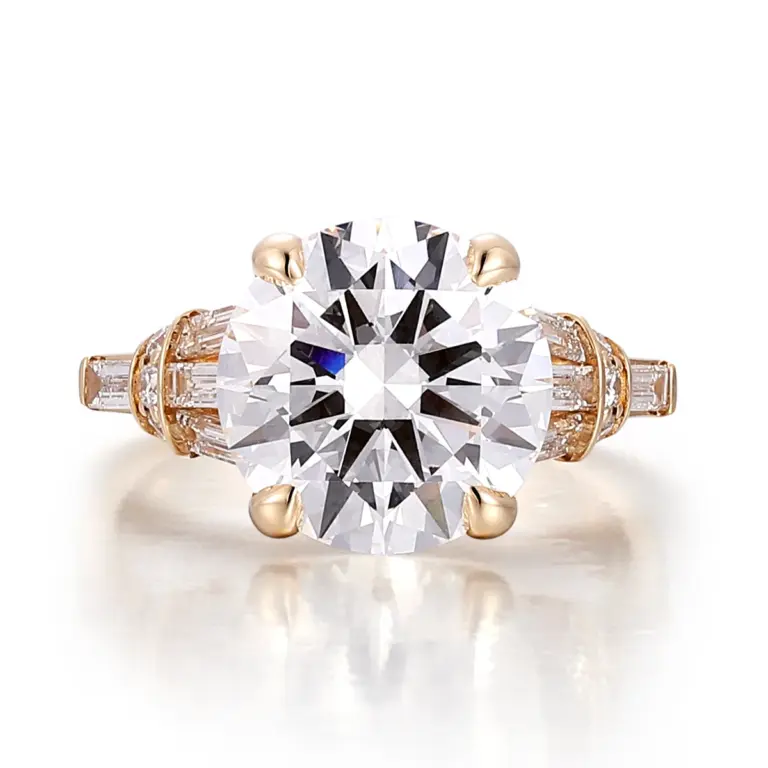 14k gold 5 5ct round lab grown diamond cluster engagement ring 1
