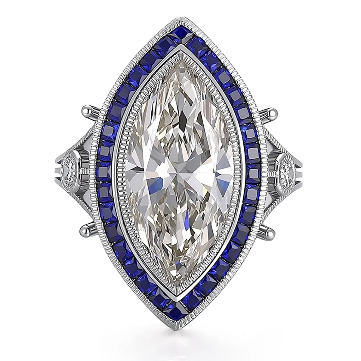 14k gold 5 7ct marquise lab grown diamond halo engagement ring 1 14k gold 5 7ct marquise lab grown diamond halo engagement ring 1