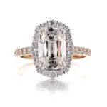 14k gold 5ct elongated cushion lab grown diamond side stone engagement ring 1