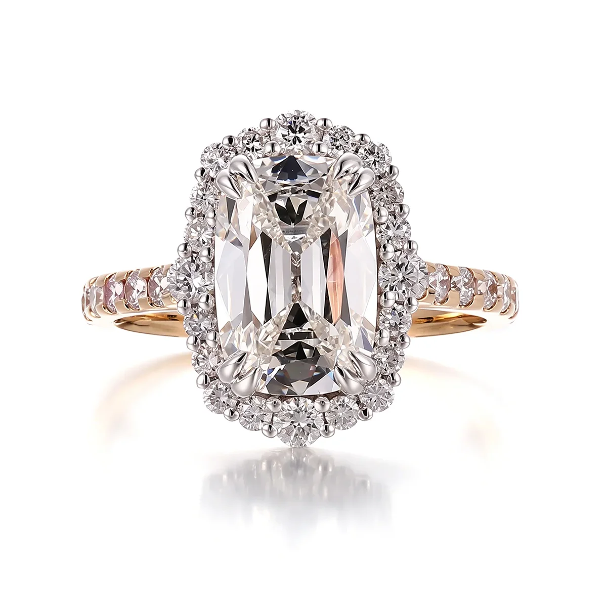 14k gold 5ct elongated cushion lab grown diamond side stone engagement ring 1 14k gold 5ct elongated cushion lab grown diamond side stone engagement ring 1