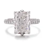 14k gold 5ct radiant lab grown diamond side stone engagement ring 1