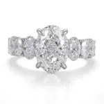 14k gold 6 5ct oval lab grown diamond side stone engagement ring 1