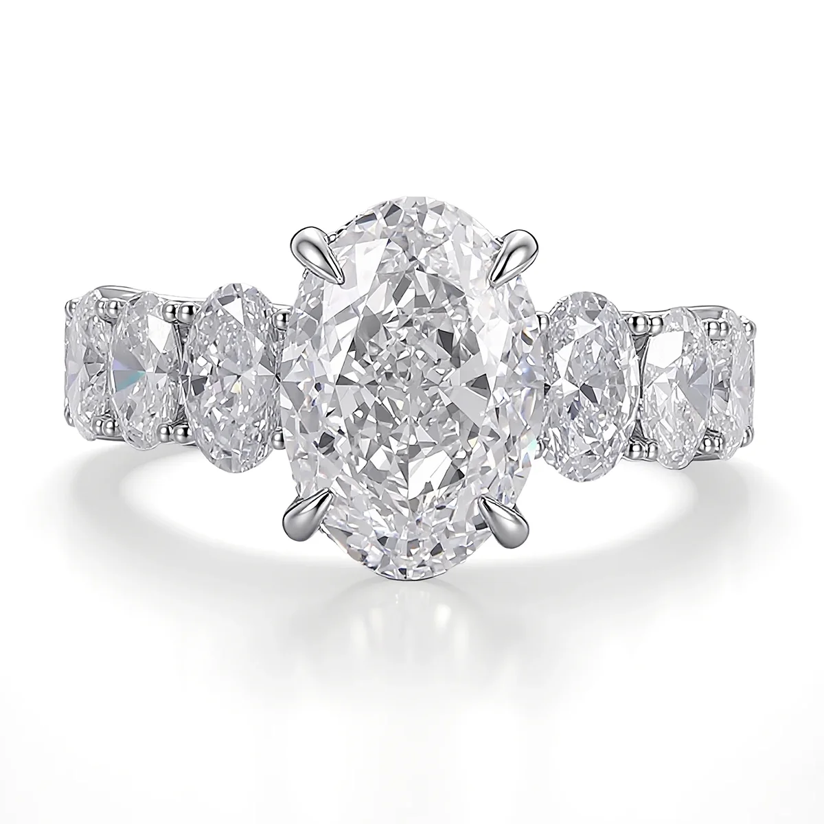 14k gold 6 5ct oval lab grown diamond side stone engagement ring 1 14k gold 6 5ct oval lab grown diamond side stone engagement ring 1
