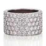 14k gold 7 8ct round lab grown diamond wide band engagement ring 1