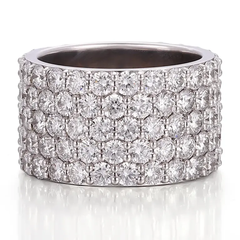 14k gold 7 8ct round lab grown diamond wide band engagement ring 1