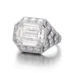 14k gold 9ct emerald lab grown diamond wide band engagement ring 1