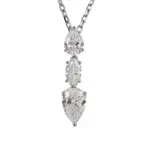 14k gold contemporary pendant necklace with pear lab grown diamond 1