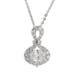 14k gold oval lab grown diamond pendant necklace refined dainty 1