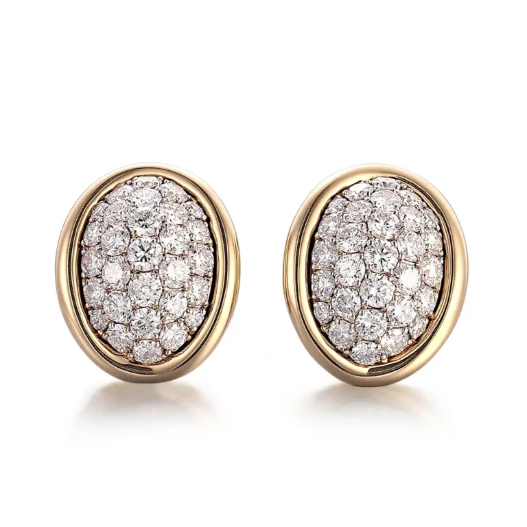 14k gold round lab grown diamond opulent stud earrings 1