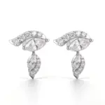 18k gold exquisite stud earrings with marquise lab grown diamond 1