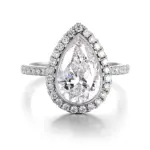 18k gold pear lab grown diamond opulent halo ring 1