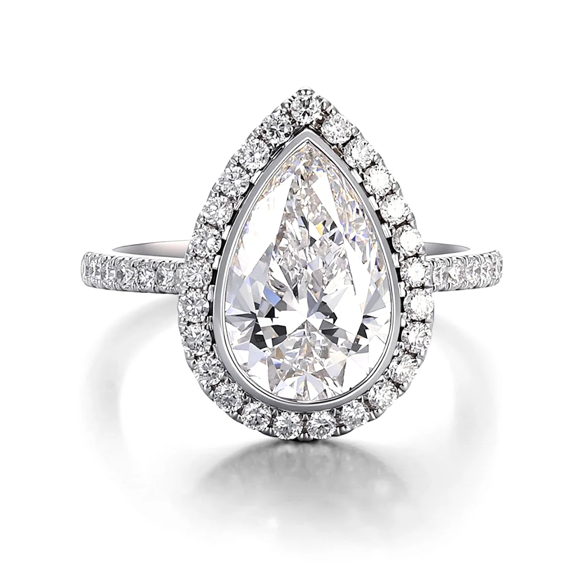 18k gold pear lab grown diamond opulent halo ring 1 18k gold pear lab grown diamond opulent halo ring 1