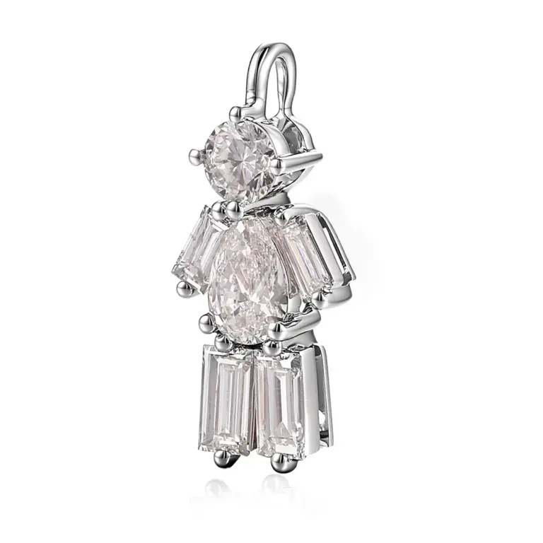 18k gold pear round lab grown diamond pendant necklace dazzling dainty 1