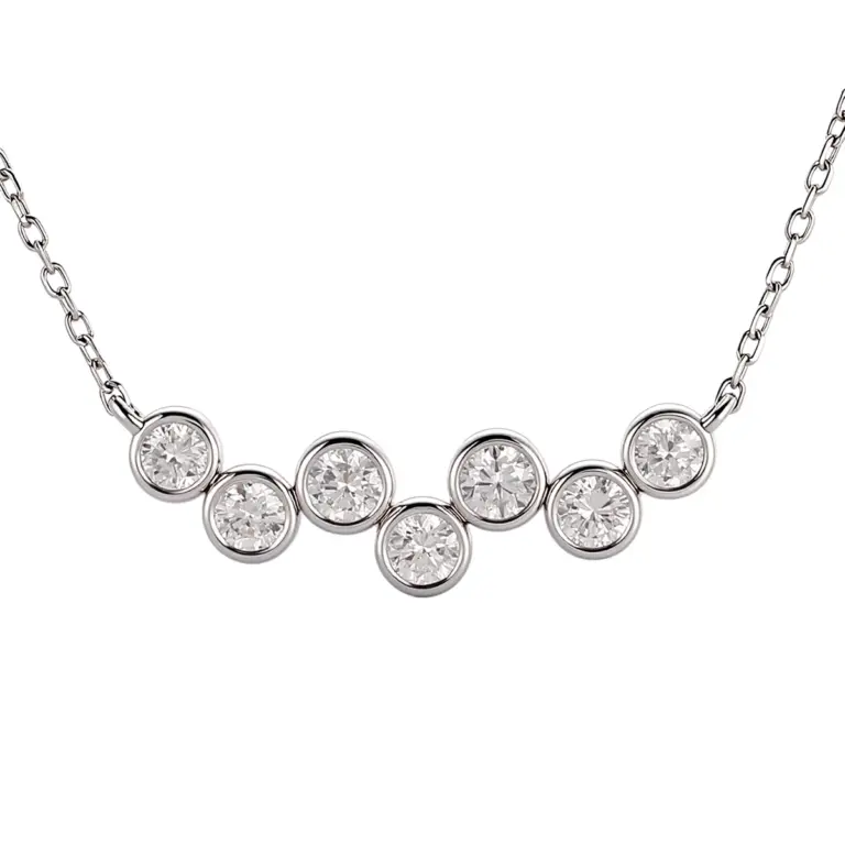 18k gold radiant pendant necklace with round lab grown diamond 1