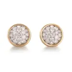 18k gold round lab grown diamond refined stud earrings 1