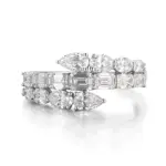 18k gold split shank engagement ring featuring emerald pear oval lab grown diamond 1
