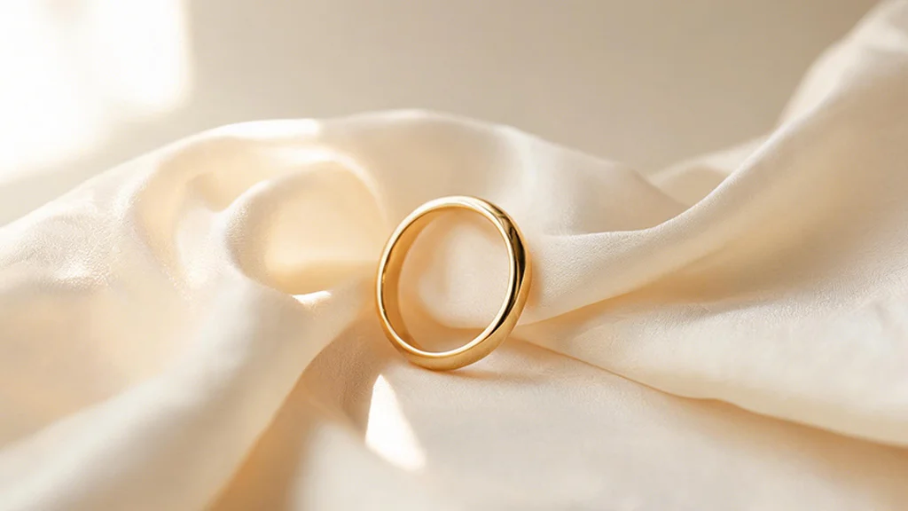 Fine gold jewelry styled on cream fabric, representing modern jewelry marketing for retail and wholesale brands