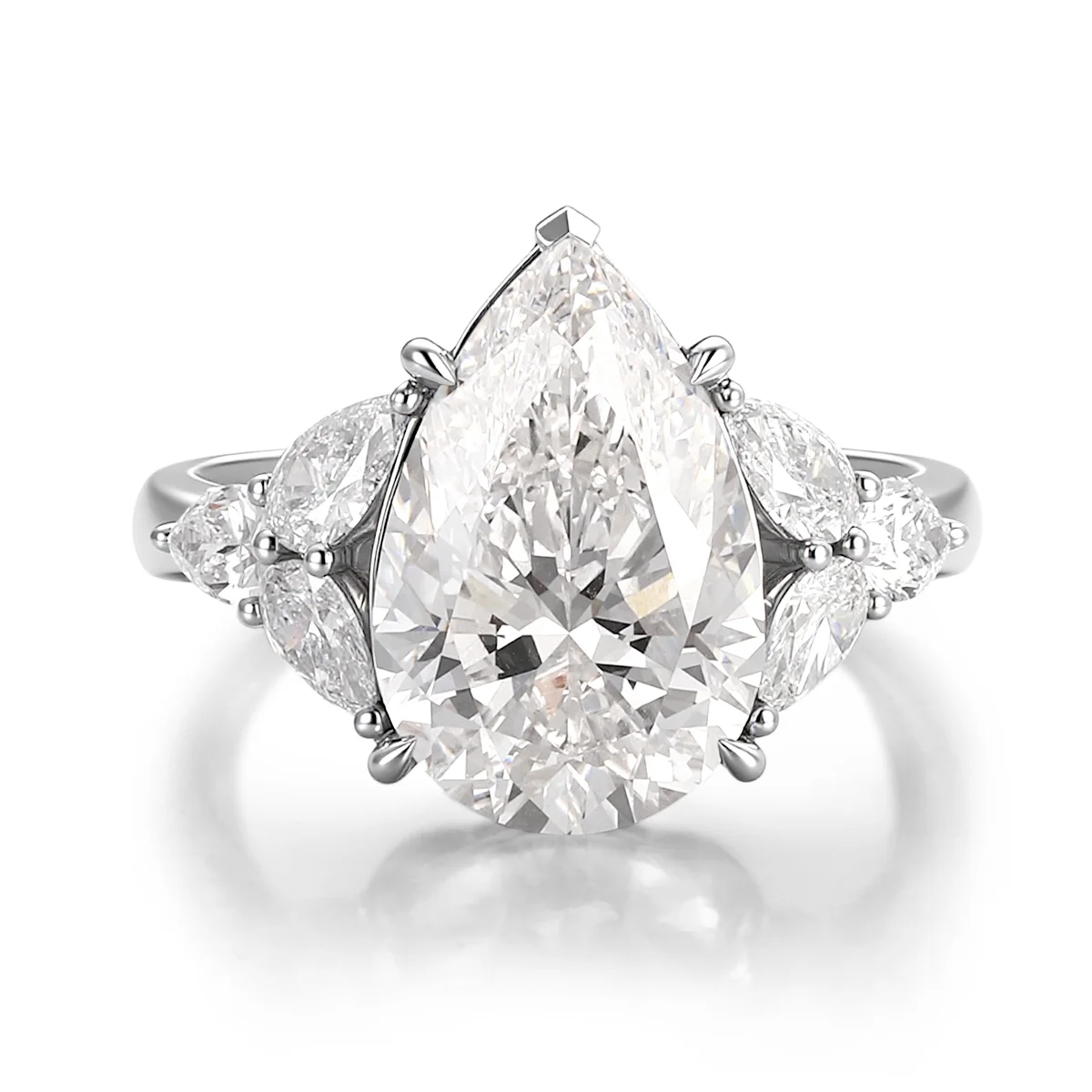 art deco 10k gold pear lab grown diamond cluster engagement ring 1 art deco 10k gold pear lab grown diamond cluster engagement ring 1