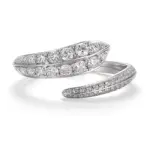 art deco 18k gold round lab grown diamond statement ring 1
