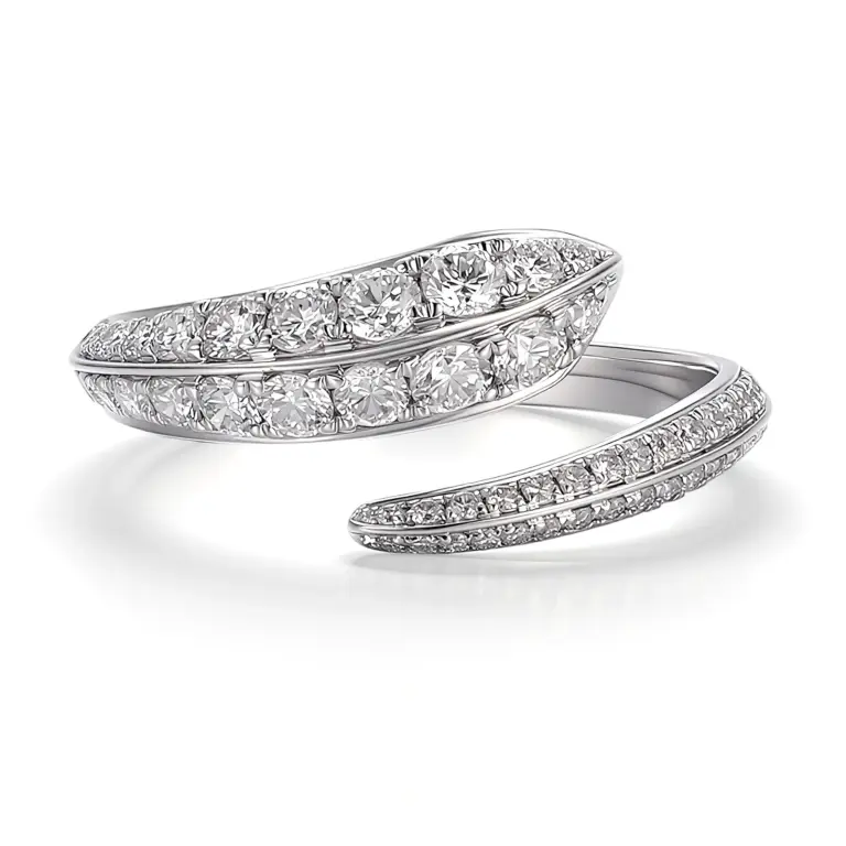 art deco 18k gold round lab grown diamond statement ring 1