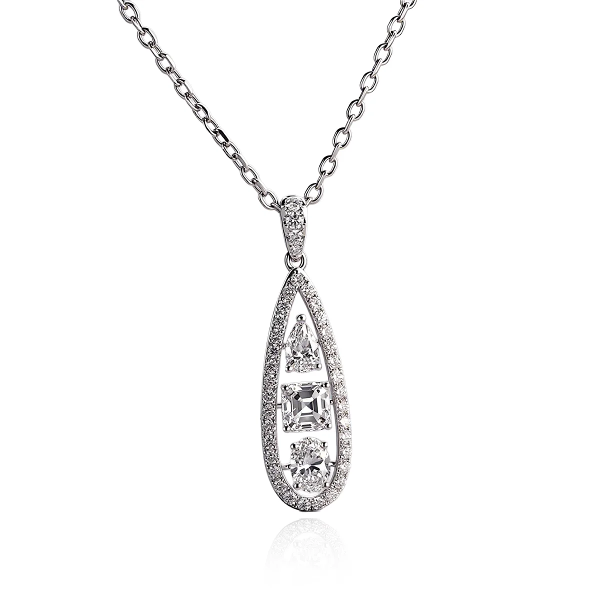 captivating 14k gold pendant necklace featuring asscher pear oval lab grown diamond 1 captivating 14k gold pendant necklace featuring asscher pear oval lab grown diamond 1