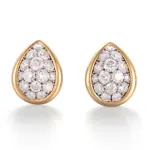 captivating 18k gold stud earrings featuring round lab grown diamonds 1