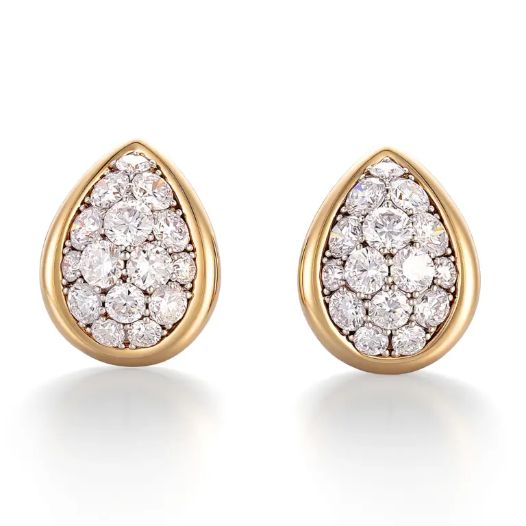 captivating 18k gold stud earrings featuring round lab grown diamonds 1