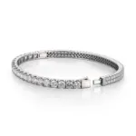 classic 14k gold round lab grown diamond line bracelet 1