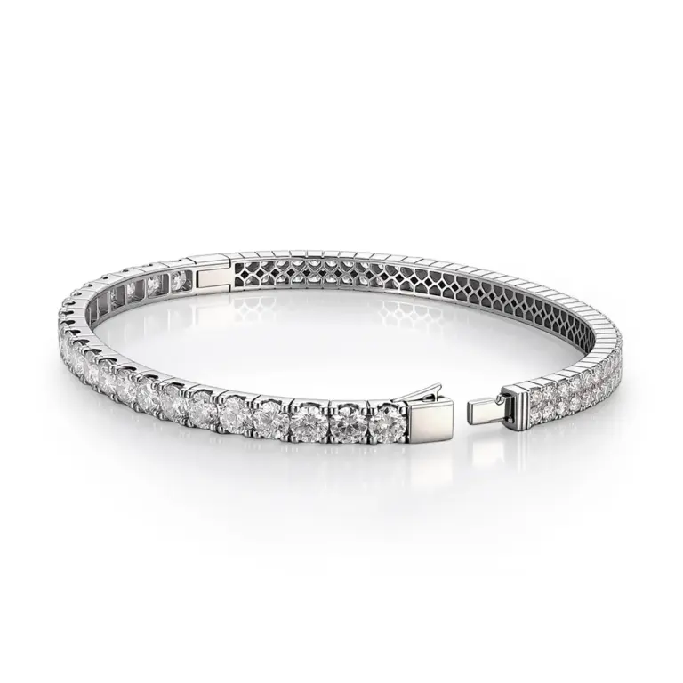 classic 14k gold round lab grown diamond line bracelet 1