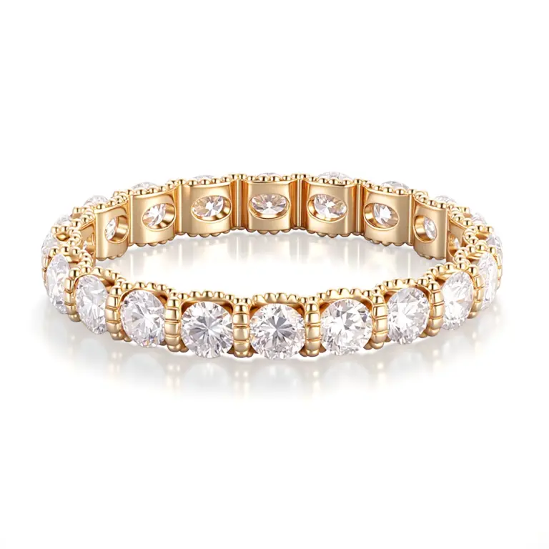 classic eternity band in 10k gold with round lab grown diamonds 1