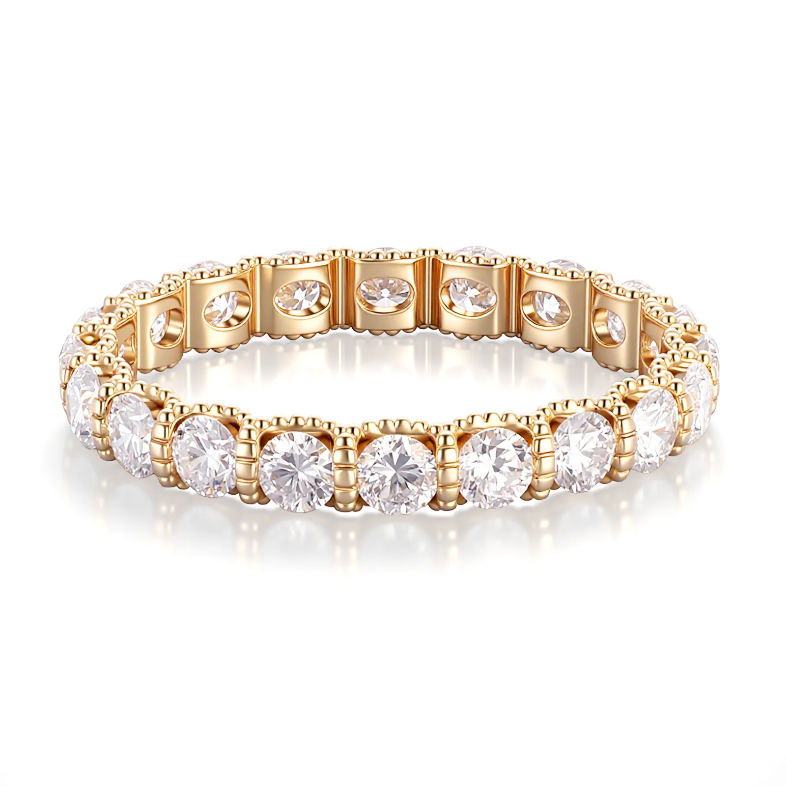 classic eternity band in 10k gold with round lab grown diamonds 1 classic eternity band in 10k gold with round lab grown diamonds 1