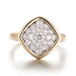 delicate 10k gold round lab grown diamond cluster engagement ring 1