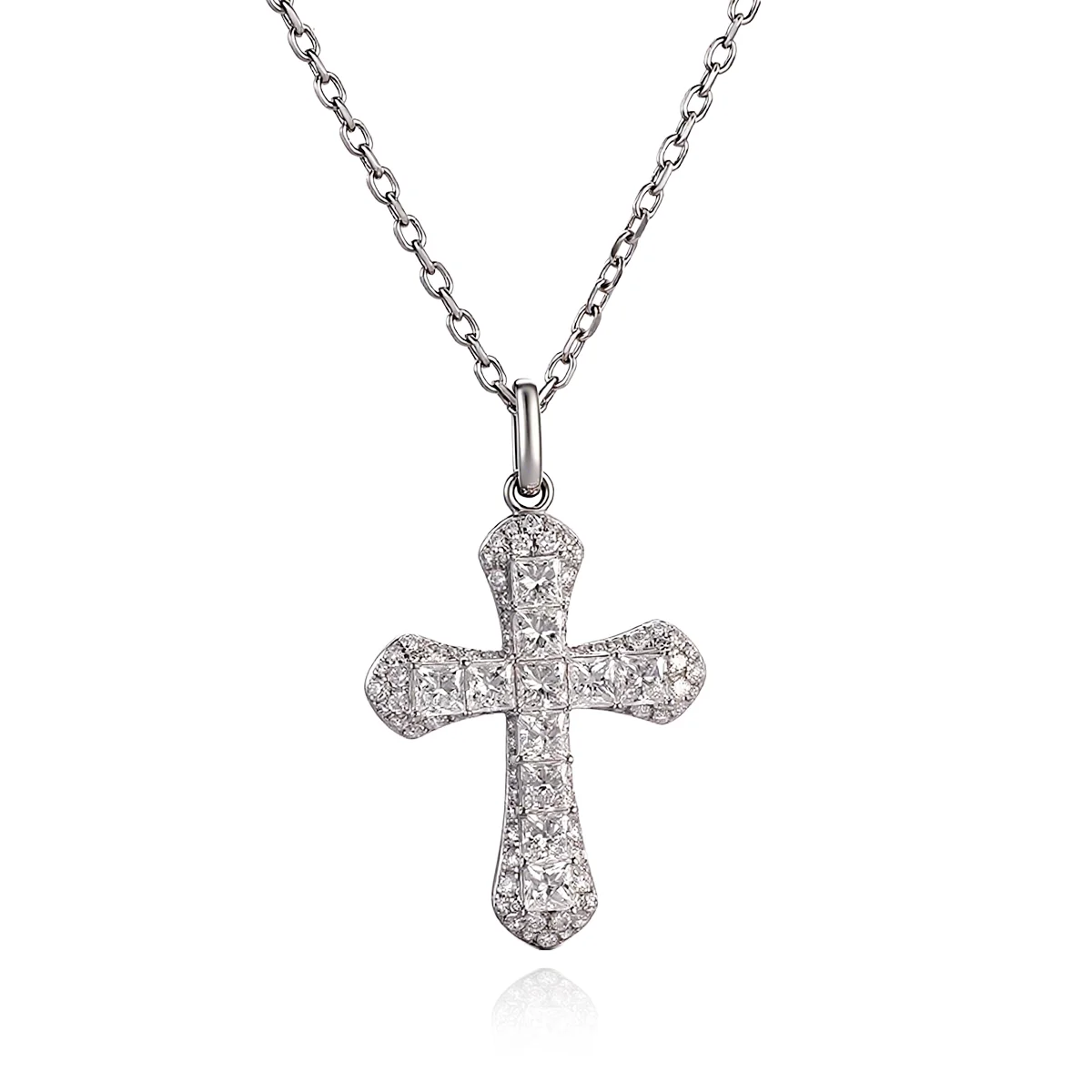 delicate 14k gold princess lab grown diamond cross necklace 1 delicate 14k gold princess lab grown diamond cross necklace 1