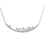 delicate platinum round lab grown diamond pendant necklace 1