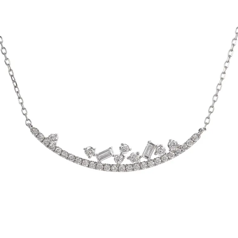 delicate platinum round lab grown diamond pendant necklace 1