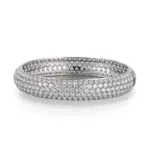 effortless 10k gold bangle bracelet featuring round lab grown diamonds 1