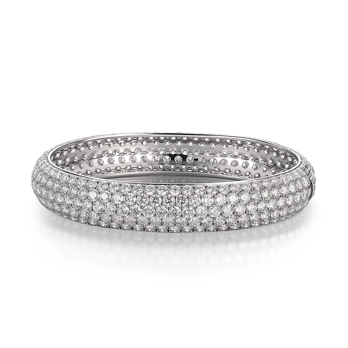 effortless 10k gold bangle bracelet featuring round lab grown diamonds 1 effortless 10k gold bangle bracelet featuring round lab grown diamonds 1
