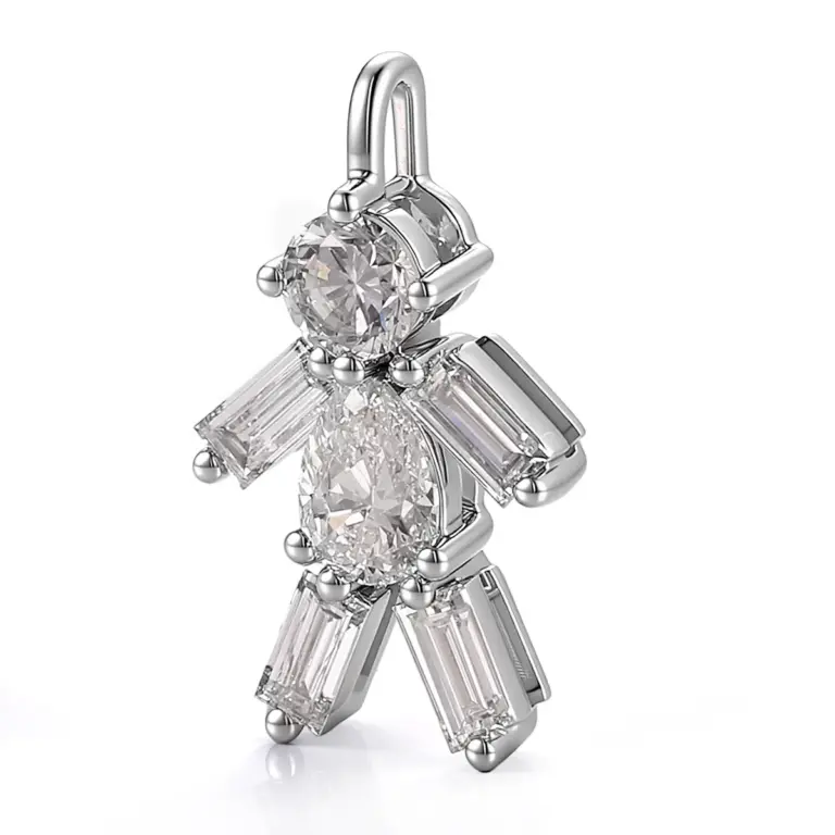 effortless 18k gold pendant necklace featuring pear round lab grown diamond 1