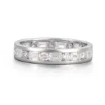 elegant 10k gold round emerald lab grown diamond eternity ring 1